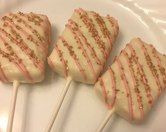Pink & Gold Rice Crispy Treat Favors: Princess Party, Baby Shower