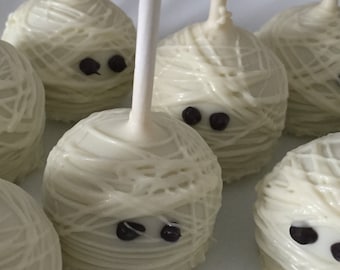 Mummy Cake Pops: Halloween Party Favors, Individually Wrapped