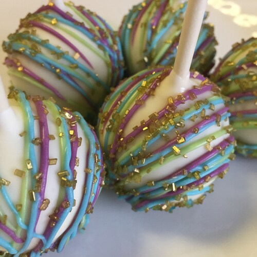 Cake Pops Gold Cake Pops Mermaid Cake Pops 1st Birthday Cake Etsy