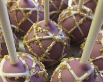 Purple & Gold Cake Pops: Handcrafted Party Favors