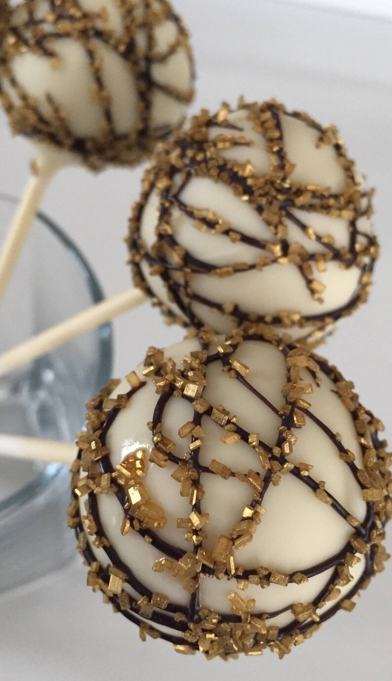 Gold Cake Pops Baby Shower Cake Pops New Years Eve Cake Pops Etsy