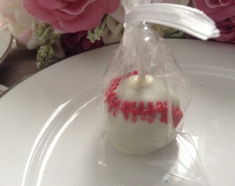 Baseball Cake Pops: Sports Party Favors
