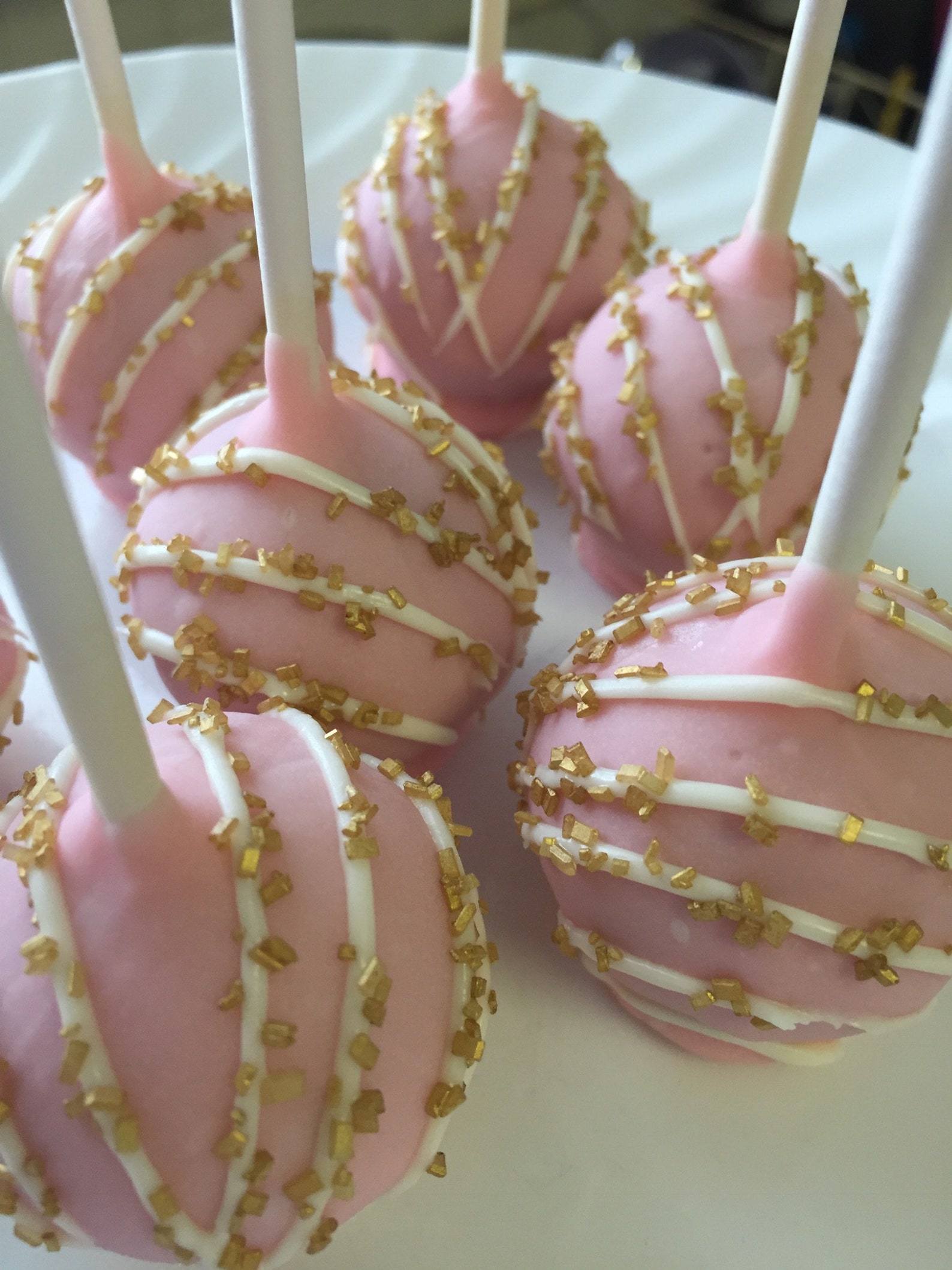 Pink and Gold Cake Pops Pink and Gold Baby Shower Cake Pops - Etsy