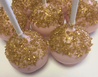 Pink and Gold Cake Pops: Princess Party Favors