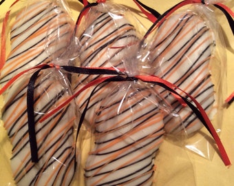 Black & Orange Chocolate Nutter Butters: Halloween Party Favors