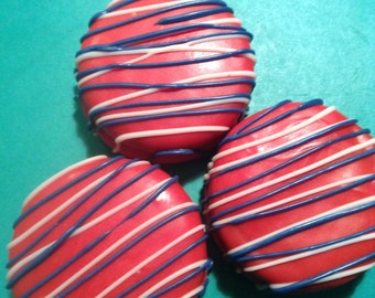 Red White Blue Chocolate Covered Oreos: 4th of July Favors