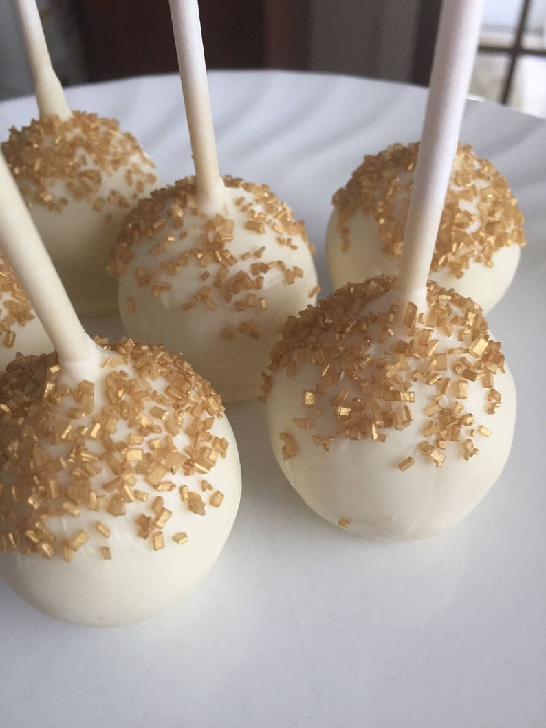 Gold Cake Pops Baby Shower Cake Pops New Years Eve Cake Pops Etsy