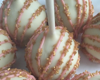 Pink and Gold Cake Pops