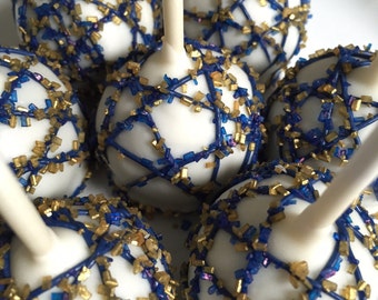 Blue and Gold Cake Pops: Wedding, Baptism, or Party Favors