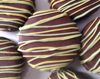 Chocolate Covered Oreo Favors: Green & Yellow Party Treats