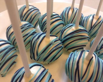 Blue Baby Shower Cake Pops Baptism Party Favors Wedding Cake Pops Blue Cake Pops Christening Favors Baby Shower Favors 1st Birthday Favors