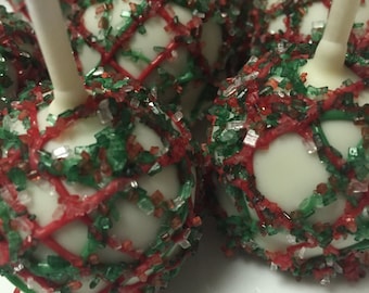 Christmas Cake Pops 36 Red and Green Cake Pops Teacher Gift Holiday Cake Pops Christmas Party Favor Stocking Stuffers Cake Pop Favors