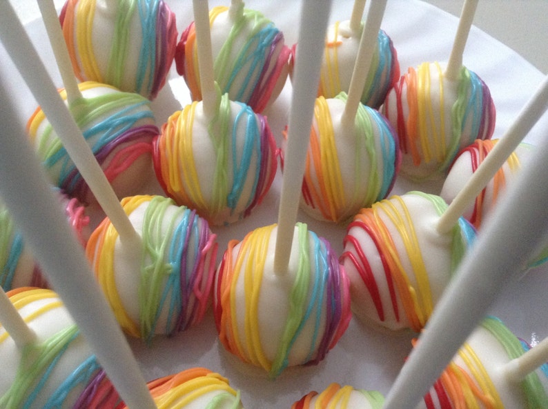 Rainbow Cake Pops Baby Shower Favors Paint Theme Party Favors Rainbow Theme Party Favors Birthday Party Favors My Little Pony Party Favors image 3