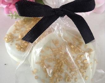 Gold Sugar White Chocolate Covered Oreos: Party Favors