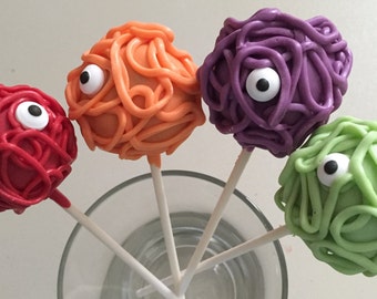 Monster Cake Pops Favors Halloween Party Favors Little Monsters Cake Pops Favors Birthday Party Cake Pop Favors