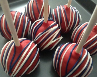 Red White and Blue Cake Pops: Patriotic Party Favors