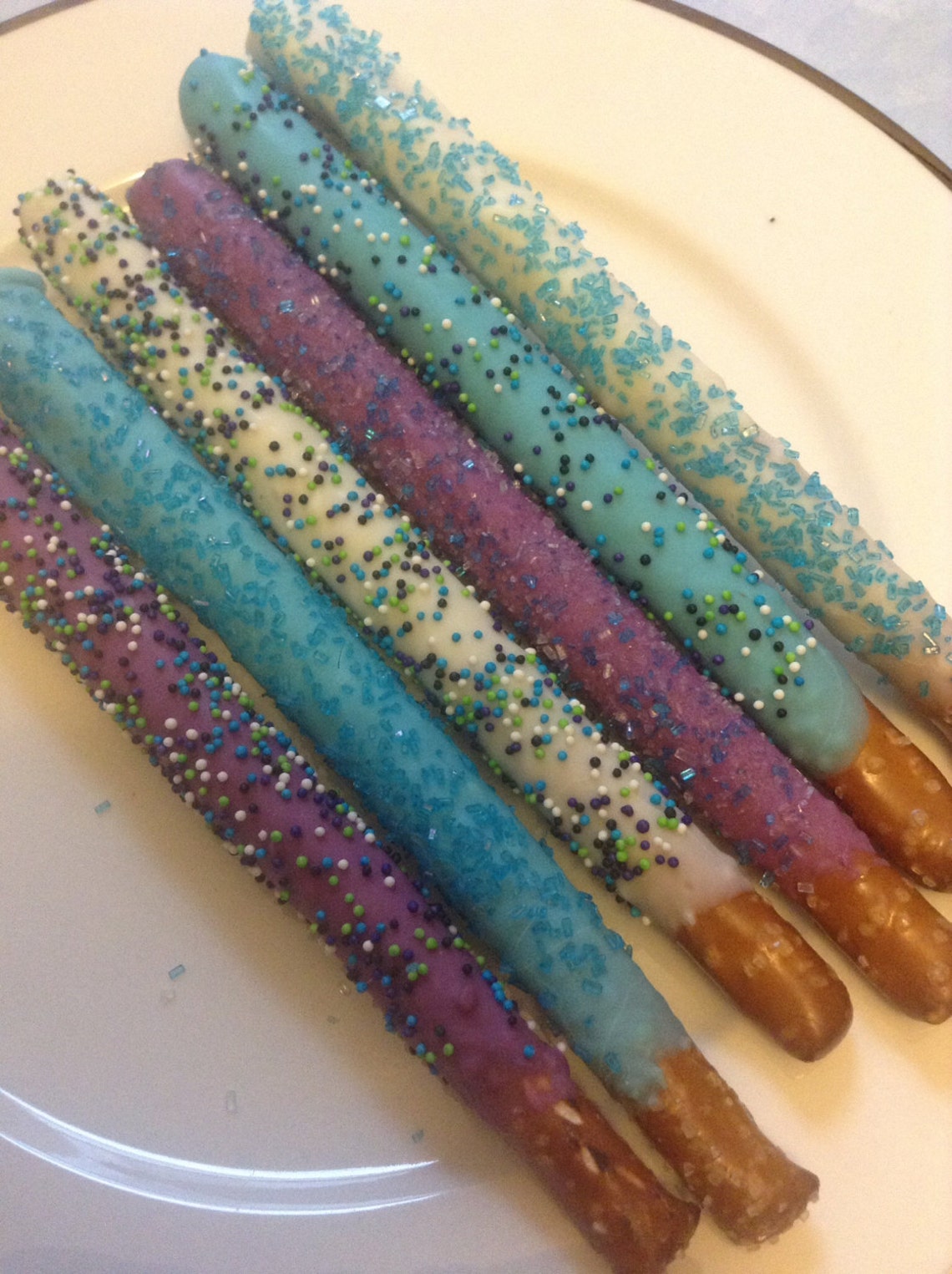 Frozen Party Favors Chocolate Covered Pretzels Blue Party Etsy