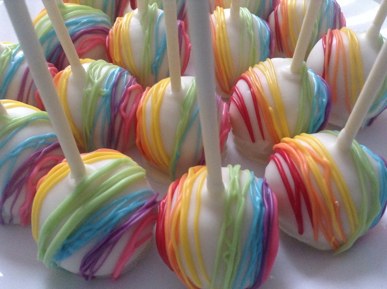 Rainbow Cake Pops Baby Shower Favors Paint Theme Party Favors Rainbow Theme Party Favors Birthday Party Favors My Little Pony Party Favors image 2