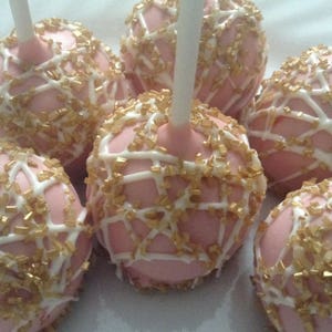 Gold cake pops Pink and Gold cake pops pink cake pops first birthday cake pops girl baptism cake pops gold party favors pink party