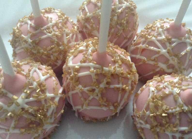 Gold Cake Pops Pink and Gold Cake Pops Pink Cake Pops First Etsy