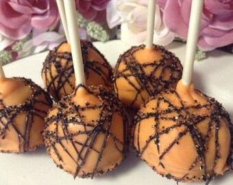 Orange & Black Cake Pops: Halloween/Flyers Party Favors