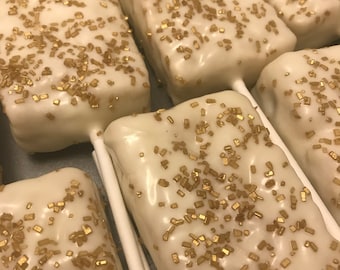 Gold Sprinkled Cake Pops, Pretzels & Rice Crispy Treats Party Pack