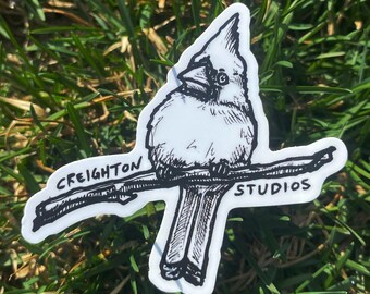 Creighton Studios Cardinal Sticker 2.5x3" wildlife woods maine