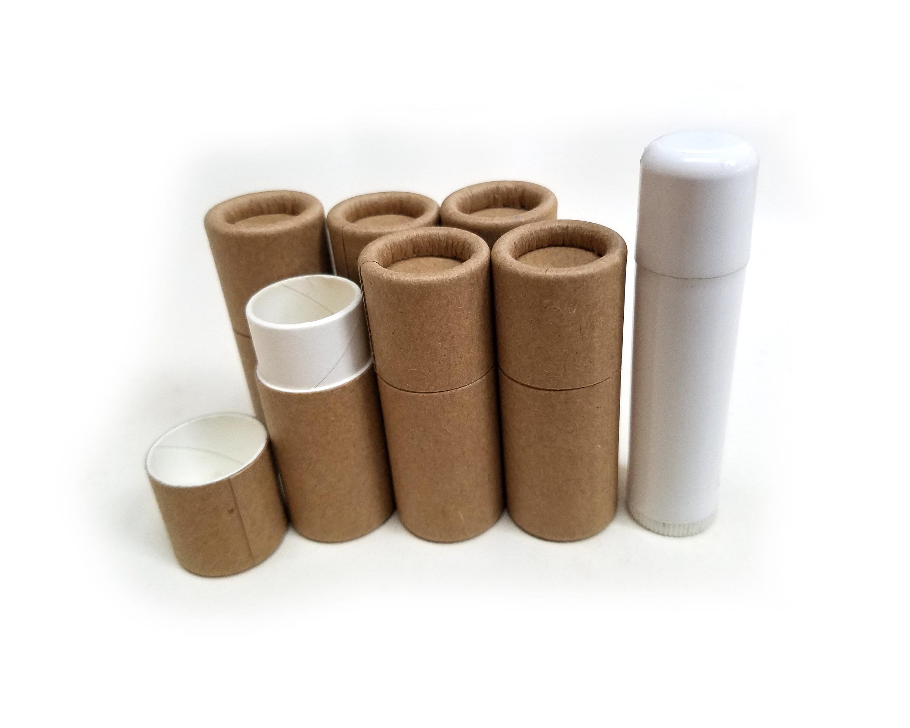 Empty Cardboard Chapstick Style Containers - Biodegradable, Top-fill ...
