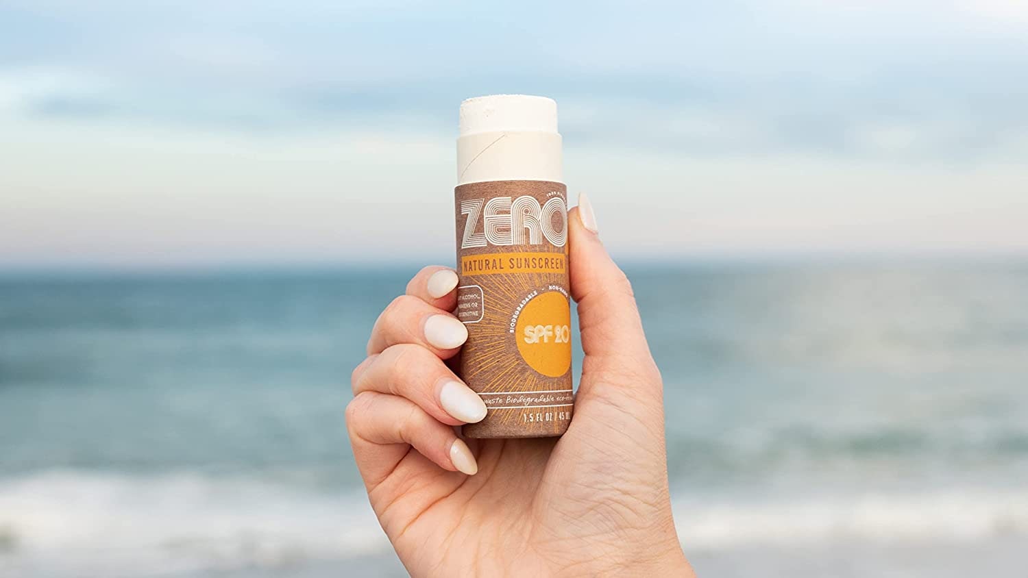 ZERO Waste Minimalist Sunscreen 100% Plastic Free, Reef Safe, KID FRIENDLY Non Nano Zinc Oxide, Plastic Free Cardboard Push Up Tube