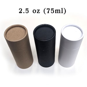 Envases de desodorante de cartón vacíos de 2.5 oz - Biodegradables, de llenado superior, de apertura manual