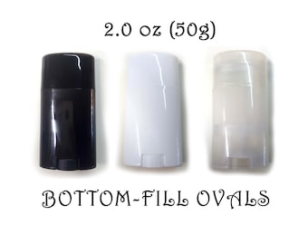 Empty Deodorant Containers - Twist-up, Recyclable, DIY Empty Deodorant OVAL Tubes, Bottom-fill 2.0 Oz