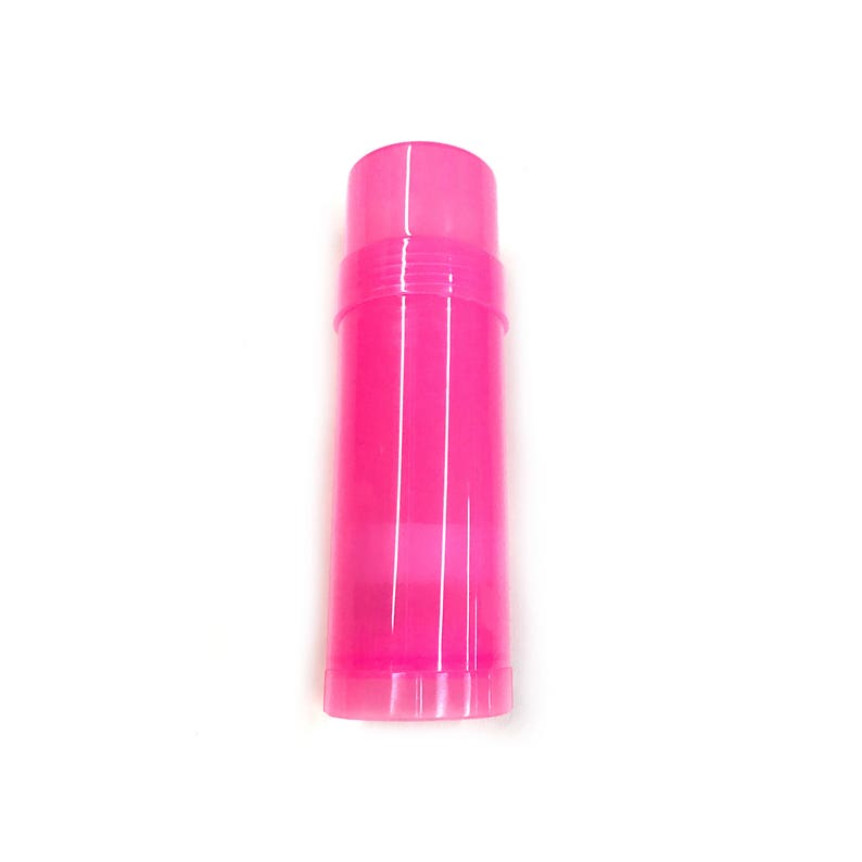 May include: A pink plastic container with a screw-on lid. The container is empty and ready to be filled with a product like lotion or lip balm.