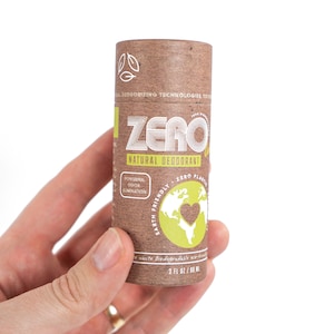 ZERO Waste Minimalista Desodorante Natural de Doble Fuerza 100% Biodegradable, Respetuoso con el Medio, Tubo de Push-up de Cartón, Libre de Plástico, Compostable