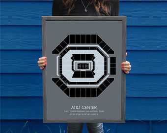 San Antonio Spurs // AT&T Center // San Antonio Spurs Art // San Antonio Spurs Print // Basketball Art