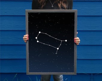 Gemini Constellation // Astrology Poster // Zodiac Sign // Astrology Art // Gemini Print