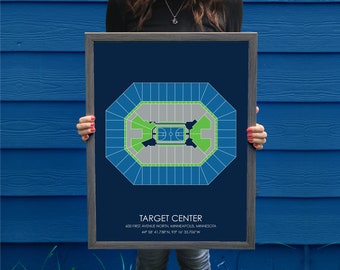 Minnesota Timberwolves // Target Center // Minnesota Timberwolves Art // Minnesota Timberwolves Print // Basketball Art