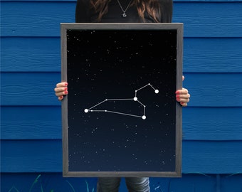 Leo Constellation // Astrology Poster // Zodiac Sign // Astrology Art // Leo Print