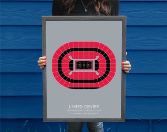 Chicago Bulls // United Center // Chicago Bulls Art // Chicago Bulls Print // Basketball Art