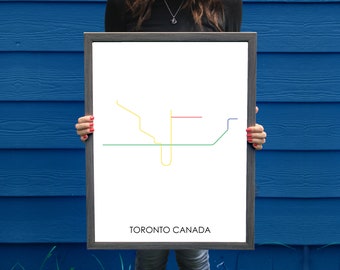 Toronto Subway // Toronto Metro Map // Toronto Map // Toronto Art // Transit Map // Subway Map // Subway Poster Art