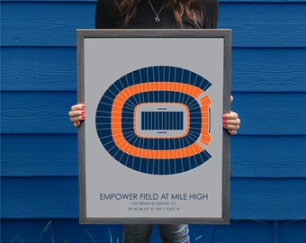Denver Broncos // Empower Field At Mile High // Denver Broncos Art // Denver Broncos Print // Football Art