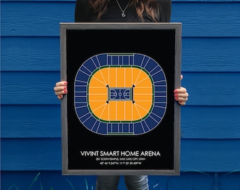 Utah Jazz // Vivint Smart Home Arena // Utah Jazz Art // Utah Jazz Print // Basketball Art