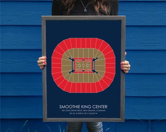 New Orleans Pelicans // Smoothie King Center // New Orleans Pelicans Art // New Orleans Pelicans Print // Basketball Art