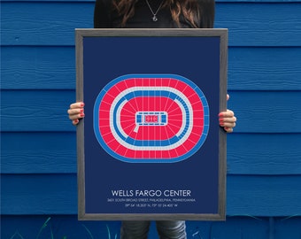 Philadelphia 76ers // Wells Fargo Center // Philadelphia 76ers Art // Philadelphia 76ers Print // Basketball Art