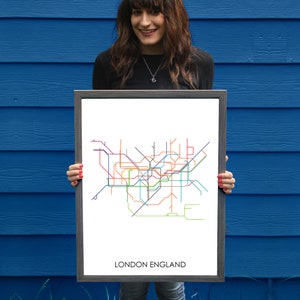 London Subway // London Metro Map // London Map // London Art // London Poster // Transit Map // Subway Map // Subway Poster Art