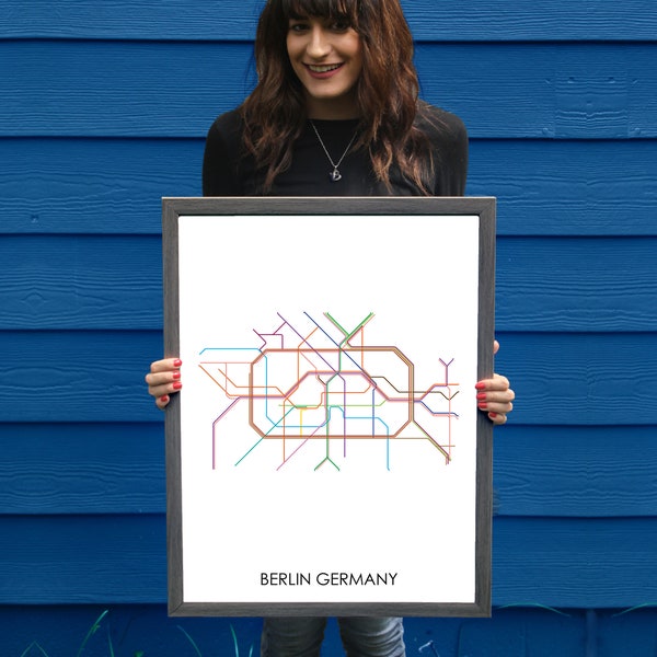 Berlin Subway // Berlin Metro Map // Berlin Map // Berlin Art // Transit Map // Subway Map // Subway Poster Art