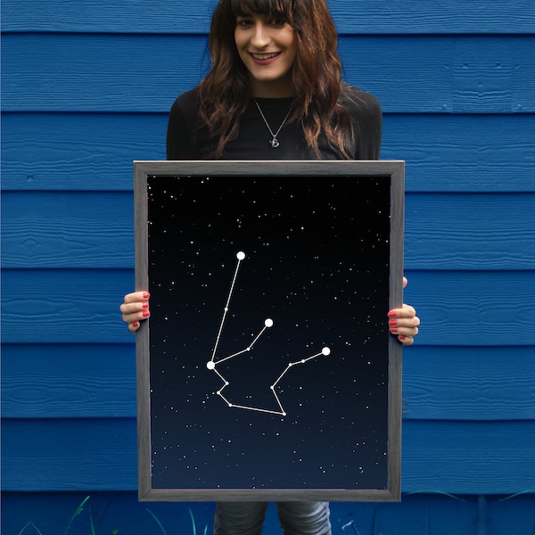 Aquarius Constellation // Astrology Poster // Zodiac Sign // Astrology Art // Aquarius Print