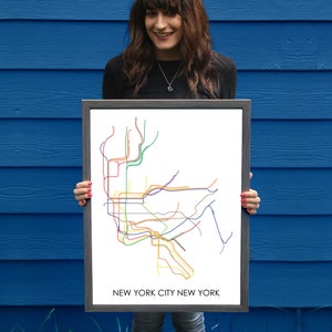 New York Subway // New York Metro Map // New York Map // New York Art // New York Poster // Transit Map // Subway Map // Subway Poster Art