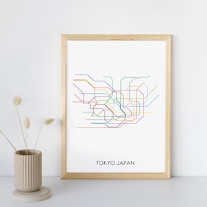 Tokyo Subway // Tokyo Metro Map // Tokyo Map // Tokyo Art // Tokyo Poster // Transit Map // Subway Map // Subway Poster Art