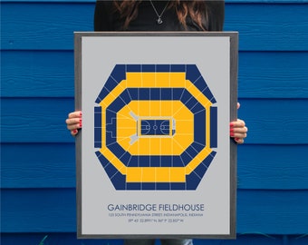 Indianapolis Pacers // Gainbridge Fieldhouse // Indianapolis Pacers Art // Indianapolis Pacers Print // Basketball Art