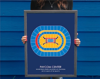 Oklahoma City Thunder // Paycom Center // Oklahoma City Thunder Art // Oklahoma City Thunder Print // Basketball Art